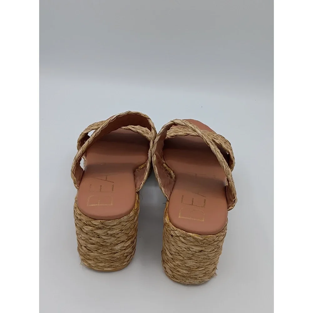 Beach by Matisse Women Seaview Tan 7M Woven Raffia Platform Sandals